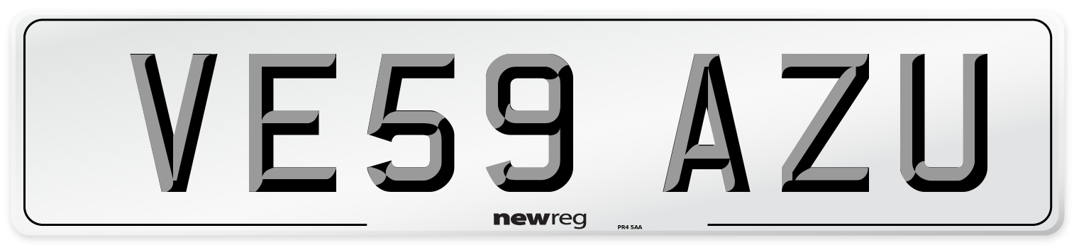 VE59 AZU Number Plate from New Reg